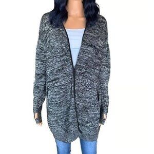 Lululemon Women's Black Heather Cardi All Day Merino Wool Cardigan Sweater XL